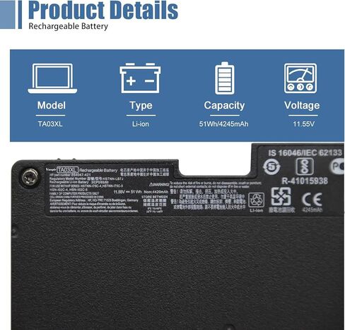 Vanpir TA03XL CS03XL 854047-1C1 854047-421 854108-850 Battery for HP EliteBook 745 755 745 840 848 850 G4, for hp ZBook 14U 15U G4 Notebook HSTNN-LB7J HSTNN-IB7L 996QA101H HSTNN-172C-4 HSTNN-175C-5 in Kuwait