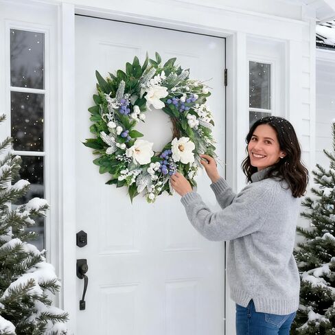 أكاليل زنبركية للباب الأمامي 24 بوصة إكليلا من الزهور مع ديزي نابض بالحياة وقوس ، وإكليل الصيف الأخضر للهجرة في الهواء الطلق طوال الموسم والبليلات الصيفية للباب الأمامي in Kuwait