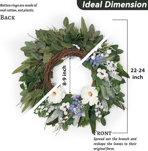 أكاليل زنبركية للباب الأمامي 24 بوصة إكليلا من الزهور مع ديزي نابض بالحياة وقوس ، وإكليل الصيف الأخضر للهجرة في الهواء الطلق طوال الموسم والبليلات الصيفية للباب الأمامي in Kuwait