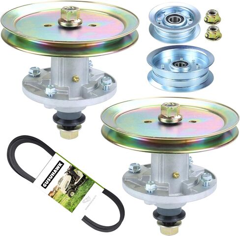 2 Pack Pre-Greased GY21098 Spindle Assembly with GX20367 Pulley Replaces GY20454, GY20962, AUC15811 for D110, D130, E120, LA115, D105, E100, LA105, D125, E130, D100, LA110, 105, 115 Tractors in Kuwait