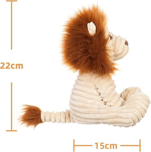 ألعاب Lamb Apricot Plush Corduroy Lion محشوة بالحيوان الناعم المحبوب مثاليًا للطفل (Corduroy Lion 8.5 بوصة) in Saudi Arabia