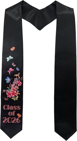 GraduationMall Graduation Stole Class of 2025 Adults Floral Grad Honor Sash with Butterfly for Academic 72" Long in Saudi Arabia