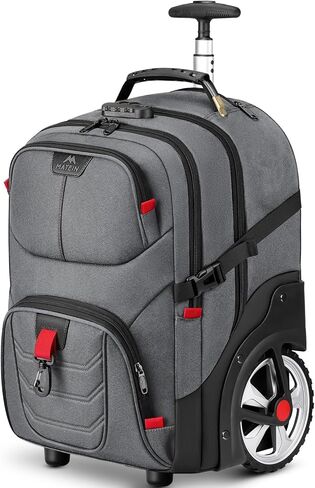 MATEIN Rolling Bag with Wheels, 17 Inch Extra Large Laptop Roller Backpack for Adults with Anti Theft Lock & USB Charging Port, Water Resistant Wheeled Bag Carry On Luggage for Teacher Work Travel Men in Kuwait