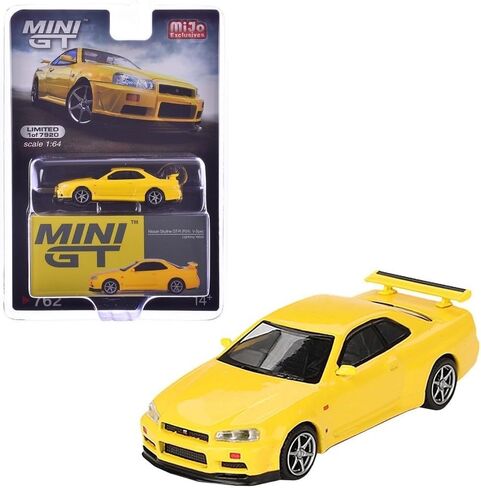 Diecast Model Car Compatible with Mini GT 1:64 Nissan Skyline GT-R (R34) V-Spec Active Red Limited Edition MGT00796 in Saudi Arabia