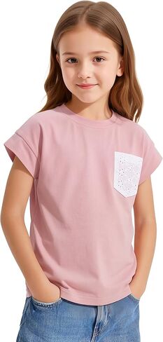 Jimonda Boys Tank Top Sleeveless Girls Workout Pocket T-Shirt Flying Sleeve Toddler Athletic Tees for Kids 2-7 Years in Saudi Arabia
