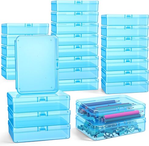 25 PCS مربع تلوين بلاستيكي مع غطاء 4.53 × 3.35 × 1.1 بوصة صافٍ صافي حامل تخزين صغير قابلة للتكديس قابلة للتكديس حاوية الحاوية الحاوية للفنون الفنية. in Kuwait