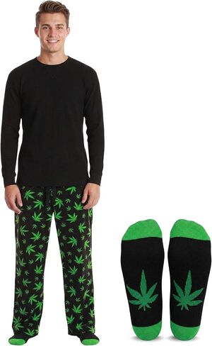 #followme Mens Microfleece Pajama Pants Set with Socks in Saudi Arabia