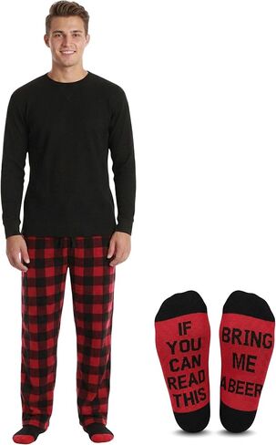 #followme mens microfleece pajama pants مع الجوارب in Saudi Arabia