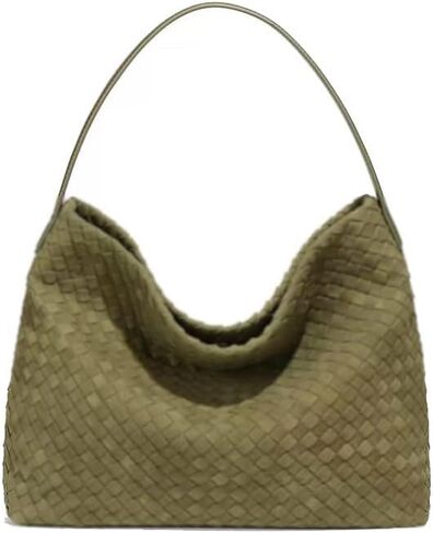 Woven Suede Shoulder Bag for Women Suede Hobo Bag Tote Elegant Handbag Satchel for Work Travel in Kuwait