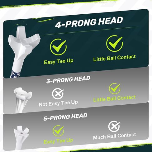 تي شيرتات جولف بلاستيكية مطورة من SAPLIZE، عبوة من 50 قطعة (3-1/4 بوصة)، مصممة لتقليل الاحتكاك والدوران الجانبي، أسود in Kuwait