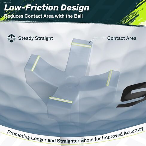 تي شيرتات جولف بلاستيكية مطورة من SAPLIZE، عبوة من 50 قطعة (3-1/4 بوصة)، مصممة لتقليل الاحتكاك والدوران الجانبي، أسود in Kuwait