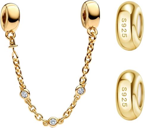 925 Sterling Silver Charms Hat Castle Train Pendant Beaded Set for Bracelet Necklace Charm Dangle for Women Birthday Gifts 3-Piece/Package in Kuwait