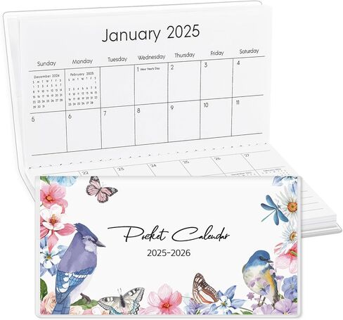 Pocket Calendar 2024-2025, Small Pocket Planner 2025-2026 for Purse - 3.5"×6.5" - From September 2024- December 2026, Daily Monthly PVC Agenda for Planning in Kuwait