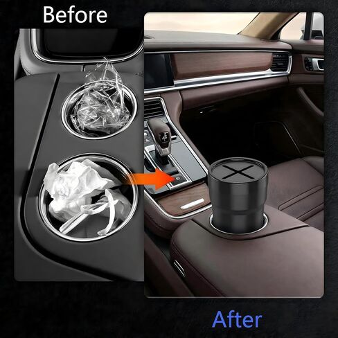 تلبس سلة المهملات في سيارة Fiotok مع الغطاء ، وقمامة السيارات المصغرة المصغرة ، حامل القمامة مركبة ، حامل كوب في وحدة التحكم أو الباب لسيارة السيارات ، والمنزل ، والمطبخ ، وغرفة الطعام 2 عبوات in Kuwait