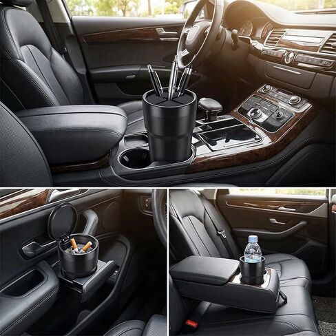 تلبس سلة المهملات في سيارة Fiotok مع الغطاء ، وقمامة السيارات المصغرة المصغرة ، حامل القمامة مركبة ، حامل كوب في وحدة التحكم أو الباب لسيارة السيارات ، والمنزل ، والمطبخ ، وغرفة الطعام 2 عبوات in Kuwait