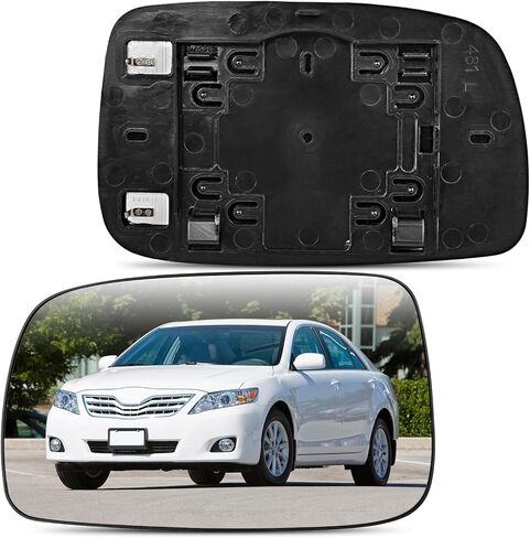 استبدال زجاج مرآة على جانب الركاب لتويوتا كامري 2007 2008 2008 2010 2011 (الرقم الأول من VIN هو 1،4 أو 5 مصنوع في الولايات المتحدة الأمريكية فقط) ، زجاج مرآة محدب يمين مع لوحة خلفية in Kuwait