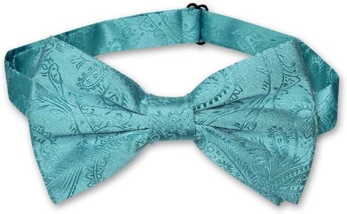 Vesuvio Napoli BOWTIE Aqua Green Color Paisley Men's Bow Tie for Tuxedo or Suit in Saudi Arabia
