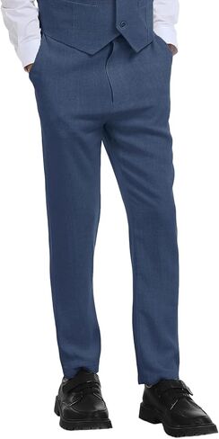 Boys Linen Dress Pants for Toddler Boy School Uniform Pants Adjustable Waist in Saudi Arabia