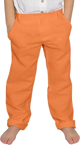 Boys Linen Dress Pants for Toddler Boy School Uniform Pants Adjustable Waist in Saudi Arabia