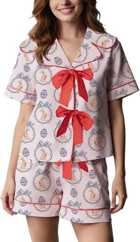 نساء القوس الجبهة ربط بيجاماس من قطعة ثنائي الزي in Kuwait