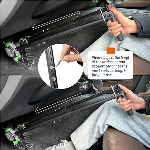 Handicap Driving Hand Controls for Disabled Drivers, Car Pedal Assist Controls, Left or Right Hand Both Available, Length Adjustable, Double Insurance,Blue in Kuwait