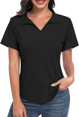 JoyGirl Women's Golf Polo Shirts Collared V-Neck Short Sleeve Tennis Shirt UPF 50+ Quick Dry Moisture Wicking Golf Tops in Kuwait