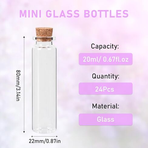 زجاجات زجاجية صغيرة مع كورك 20 مل ، 12 حزمة زجاجة صغيرة مع الفلين ، زجاجات صغيرة مع الفلين ، قوارير صغيرة مع الفلين ، جرار تعويذة ، زجاجة رملية صغيرة للحرف اليدوية ، الديكور ، تفضل الحفلات in Kuwait