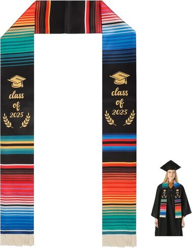 Diueoly Mexican Graduation Stole Graduation Sash Class of 2025 Latino Hispanic Serape Graduation Stole Scarf Graduation Gifts in Saudi Arabia