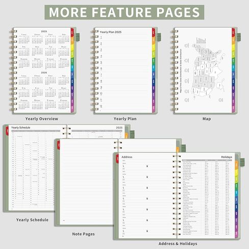 Emshoi 2025 Planner كل ساعة يوميًا وشهريًا ، A4 (8.5x11) ، منظم تقويم موعد من 3 مستويات للنساء ، مع علامات تبويب شهرية ، صفحات الملاحظات ، الأسود in Kuwait