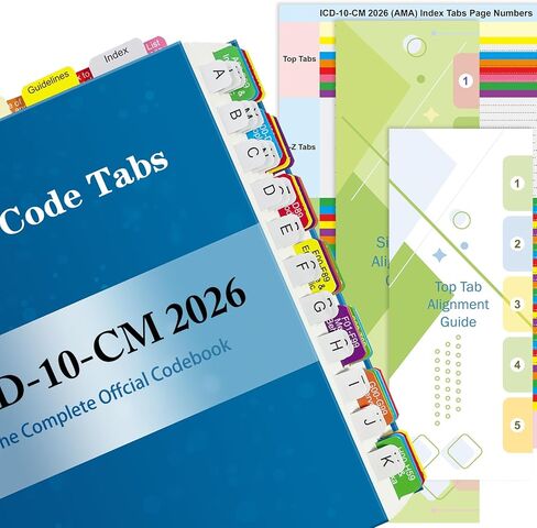 Index Tabs for ICD-10-CM 2024 The Complete Official Codebook-AMA Version, Complete Book Tabs Set to Index All Important Parts, Laminated Durable with Blank Tabs & Page Numbers (Book Not Included) in Kuwait