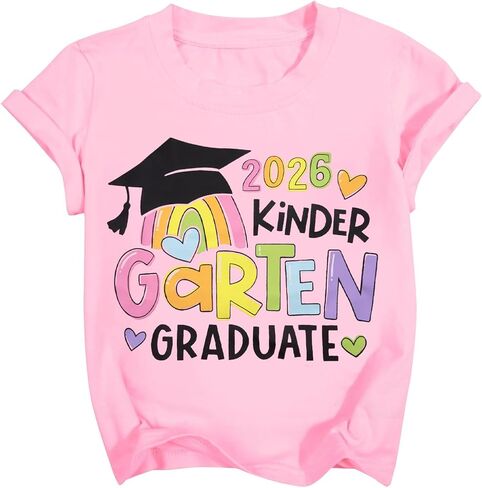 قميص تخرج رياض الأطفال للفتاة: آخر يوم من قميص المدرسة أطفال 2025 هدية التخرج من مرحلة ما قبل المدرسة تي. in Kuwait