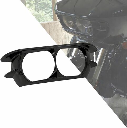 HDBUBALUS Motorcycle Headlight Trim Ring Cover Dual Headlamp Bezel Fit for Harley Road Glide 2015-2023 Vivid Black in Kuwait