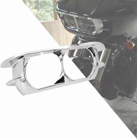 HDBUBALUS Motorcycle Headlight Trim Ring Cover Dual Headlamp Bezel Fit for Harley Road Glide 2015-2023 Vivid Black in Kuwait