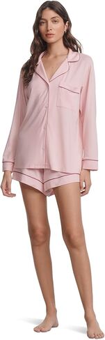 Eberjey Women's Gisele Long Sleeve Top & Short PJ Set in Kuwait