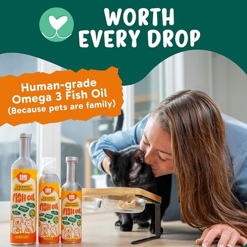 Omega 3 Fish Oil for Dogs and Cats (5 oz) - Premium Icelandic Liquid Dog Fish Oil Supplement with EPA DHA for Skin, Coat & Joint Health - Natural Pet Supplement - Leak-Free Aluminum Spray Bottle in Saudi Arabia