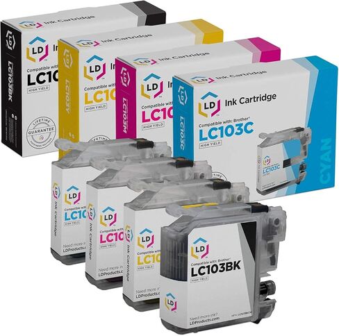 LD Products Compatible Ink Cartridge Replacement for Brother LC103 High Yield (3 Black, 2 Cyan, 2 Magenta, 2 Yellow, 9-Pack) in Saudi Arabia