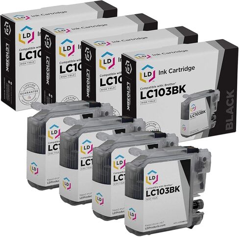 LD Products Compatible Ink Cartridge Replacement for Brother LC103 High Yield (3 Black, 2 Cyan, 2 Magenta, 2 Yellow, 9-Pack) in Saudi Arabia