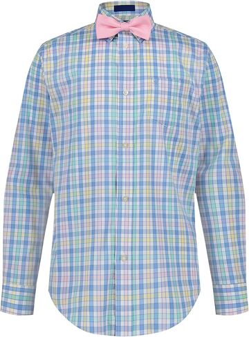 IZOD Boys' Long Sleeve Button-Down Collared Dress Shirt with Tie and Chest Pocket in Saudi Arabia