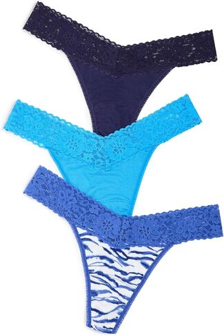 Hanky ​​Panky - Dreamease الأصلي الصعود thongs للنساء | Lacy Lingerie ، سراويل قطنية صديقة للبيئة | مقاس واحد 4-14 | 3 حزمة in Kuwait