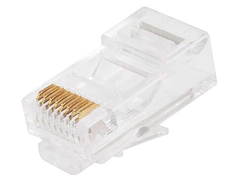 Monoprice Cat5e RJ45 Modular Plugs - Crimp Connectors, Gold Plated Contacts, UTP, For Solid Wire, 100-Pack in Kuwait