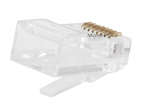 Monoprice Cat5e RJ45 Modular Plugs - Crimp Connectors, Gold Plated Contacts, UTP, For Solid Wire, 100-Pack in Kuwait