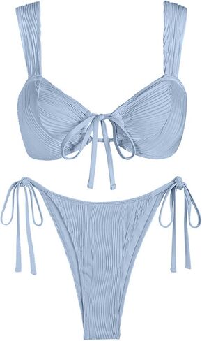 بدلات السباحة الخيالية للنساء 2025 مقطعة التعادل المليئة الأمامية Cheeky Bikini مجموعات مفتوحة الظهر in Saudi Arabia
