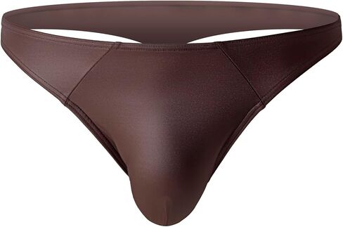 Men's Imitation Leather Thong Underwear Low Rise Bikini Briefs in Saudi Arabia