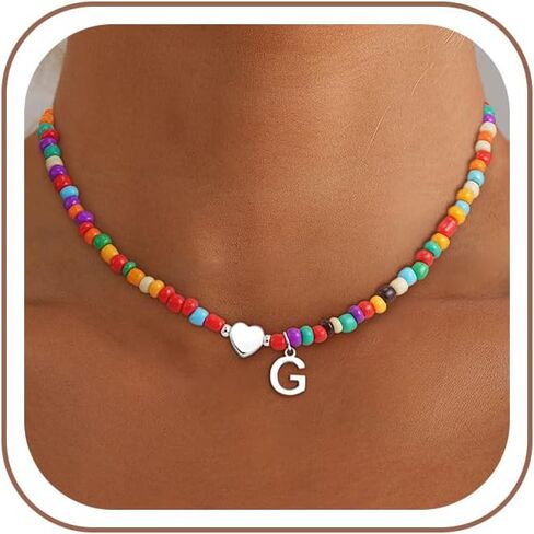 Eaciy Colorful Initial Necklaces for Women Teen Girl Gifts Trendy Stuff in Saudi Arabia