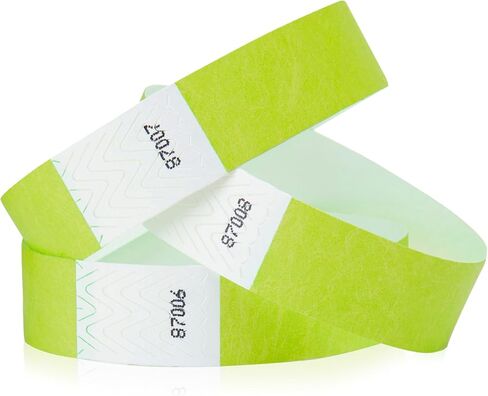 500 WristCo Pantone Green Tyvek Wristbands for Events - Comfortable Tear Resistant Paper Bracelets ID Wrist Bands for Concerts Festivals Admission Party Identification in Kuwait