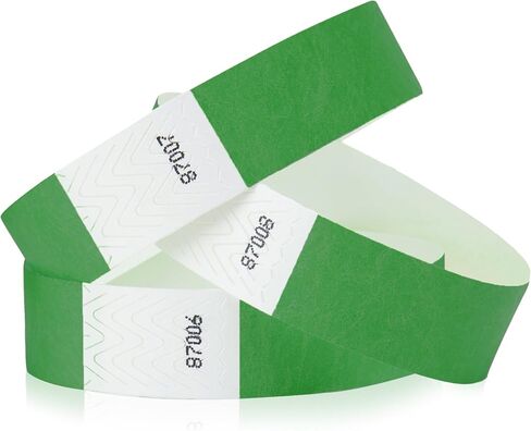 500 WristCo Pantone Green Tyvek Wristbands for Events - Comfortable Tear Resistant Paper Bracelets ID Wrist Bands for Concerts Festivals Admission Party Identification in Kuwait