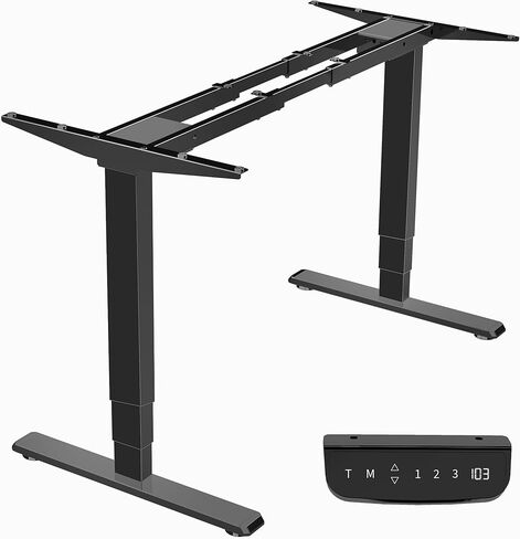 VIVO Electric Stand Up Desk Frame Workstation with Memory Touch Pad, Single Motor Ergonomic Standing Height Adjustable Base, White, DESK-V102EW in Saudi Arabia