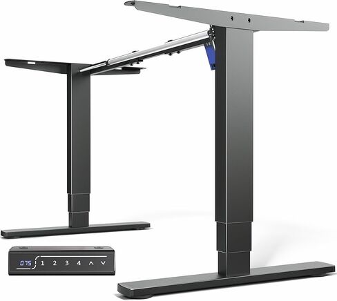 VIVO Electric Stand Up Desk Frame Workstation with Memory Touch Pad, Single Motor Ergonomic Standing Height Adjustable Base, White, DESK-V102EW in Saudi Arabia