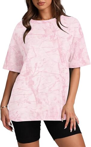 Oversized Camo Shirts for Women Men Maple Leaf Print Short Sleeve Crewneck T-Shirt Casual Loose Y2k Graphic Tee Tops in Saudi Arabia