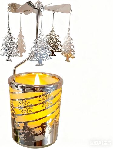 Rotary Candle Holder Spinning Tea Light Candleholder Carousel Candlestick Holder for Mothers and Children Festival Gift (Rose Gold Hummingbird) in Kuwait